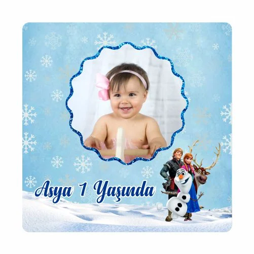 Karlar Ülkesi Elsa Temalı Doğum Günü Magneti